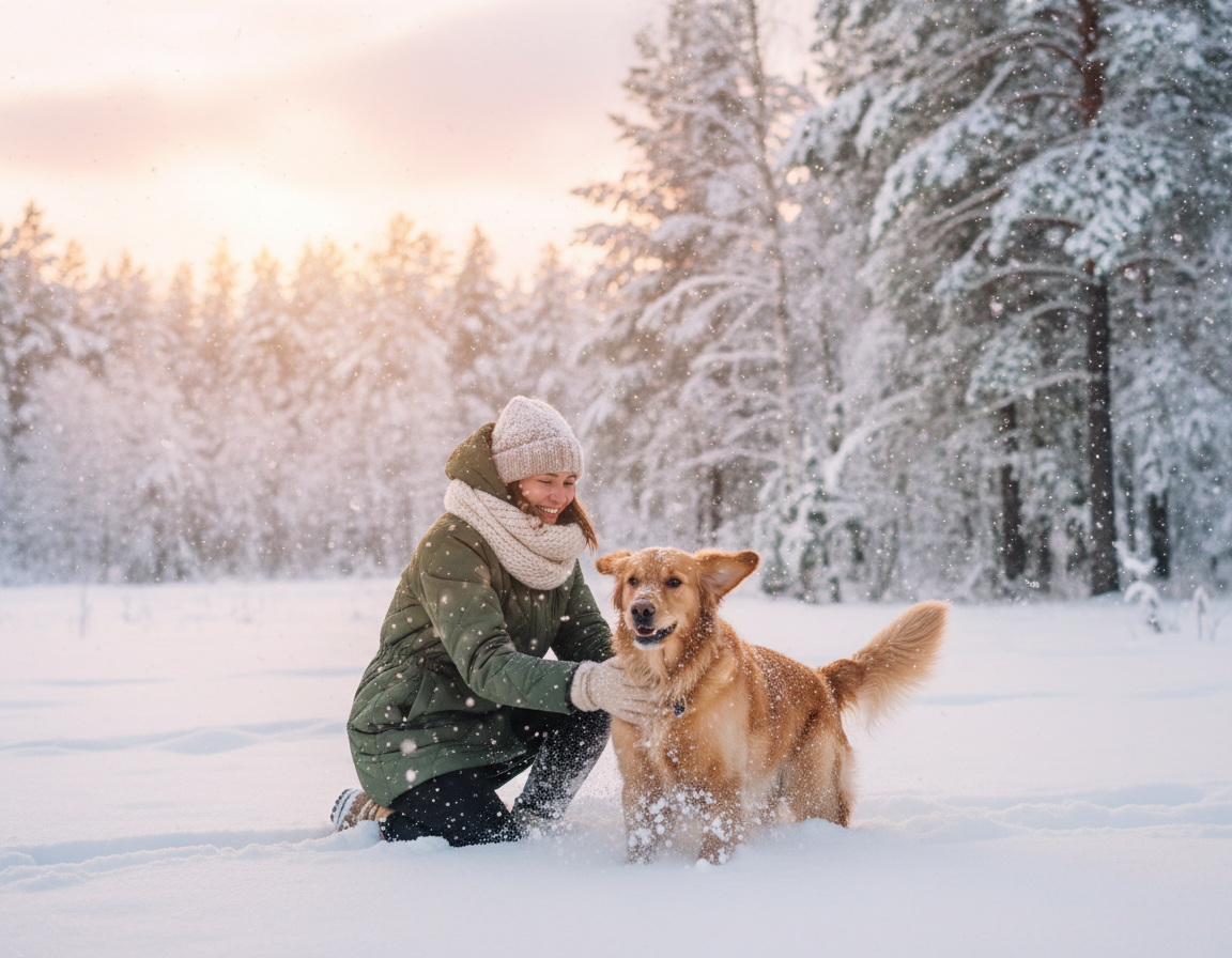 pas zima vrijeme provedeno zajedno