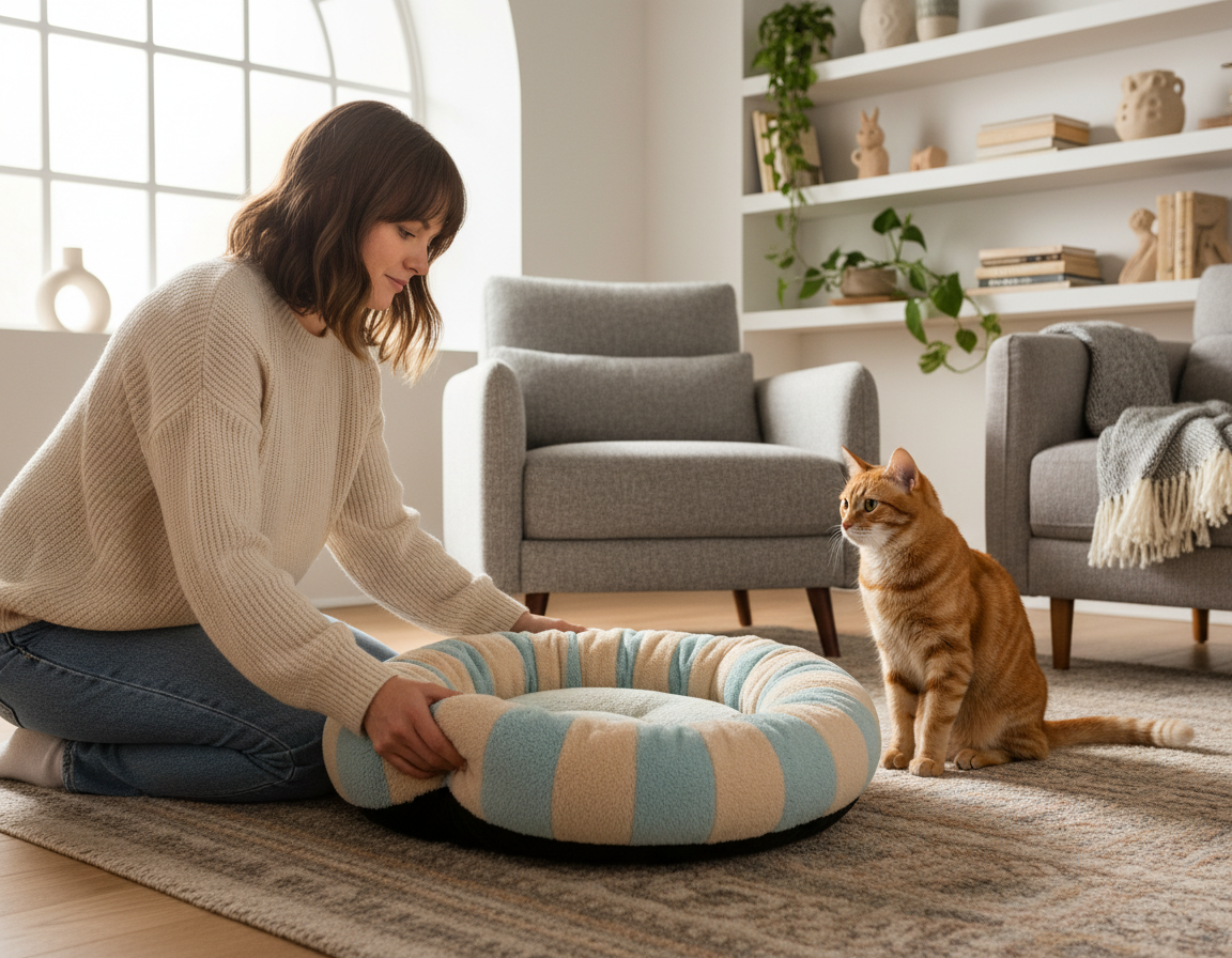 postavljanje ležaja za mačku