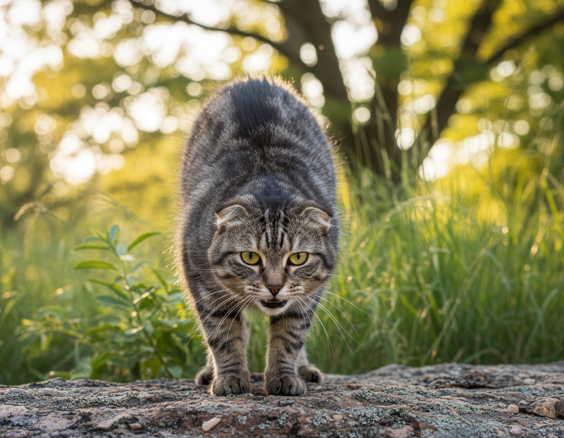 prijeteći govor tijela mačke