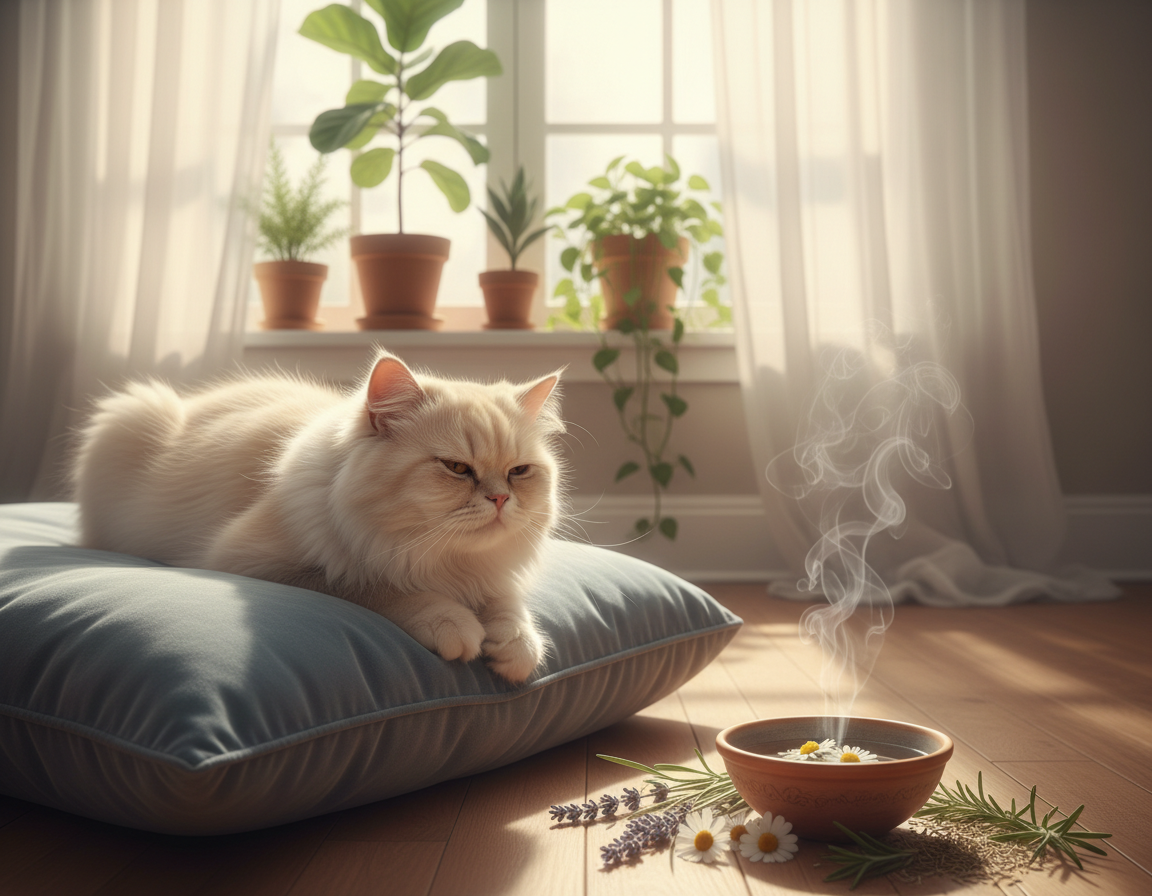 smanjenje stresa kod mačke eteričnim uljima