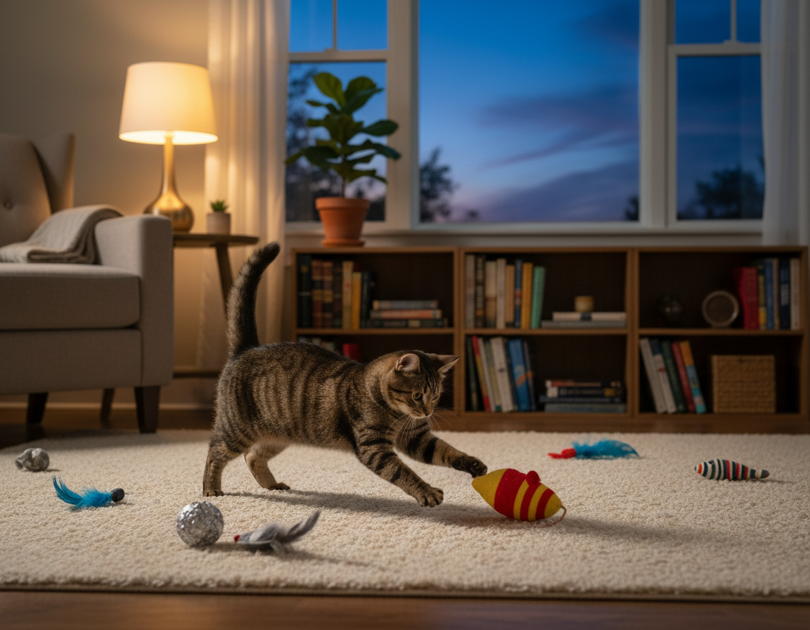 večernja rutina igre mačke