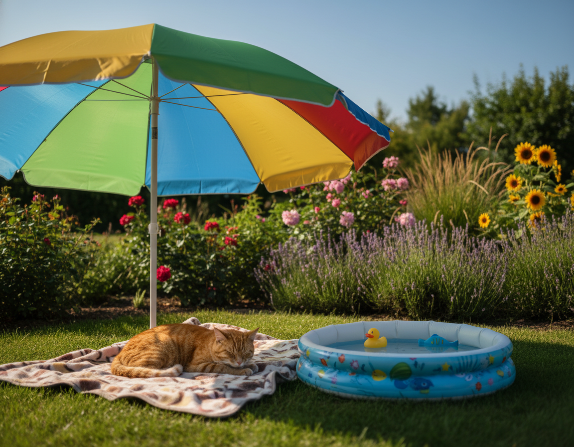 zaštita mačke od vrućine na otvorenom