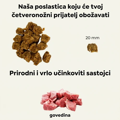 Friky Meatlover poslastice od govedine - kocke (hipoalergeni) – 100 g 2 Friky Meatlover poslastice od govedine - kocke (hipoalergeni) – 100 g - Slika 2